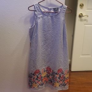Light blue and white flower embroidered dress